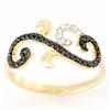 .43ct 35 Black 8 Wht Diamond Ring 9k Gold (JEW-9398X)
