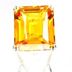 64ct Orange Citrine Silver Ring Appr Est $10k (JEW-2622)