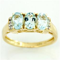 2.08ct Huge Natrl Aquamarine Diamond 9k Gold Ring (JEW-9457X)