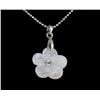 18k WG Plated Mother of Pearl Plumeria Necklace (JEW-1964)