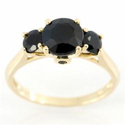 2.04ct Genuine Natrl Black Sapphire 9k Gold Ring (JEW-9445X)
