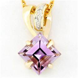 1.92ct Pink Amethyst Diamond 9k Gold Pendant (JEW-9267X)
