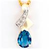 .83ct London Bl Topaz Diamond 9k Gold Pendant (JEW-9322X)