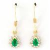 .44ct Natural Emerald 20 Diamond 9k Gold Earrings (JEW-9206X)