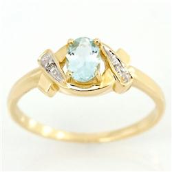 .64ct Natural Aquamarine Diamond 9k Gold Ring (JEW-9380X)