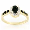 1.44ct Black Sapphire 12 Diamond 9k Yel Gold Ring (JEW-9336X)