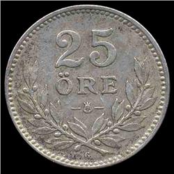 1937 Sweden 25 Ore AU ERROR (COI-8349)