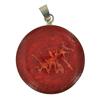 Image 1 : Sterling Red Coral & Shell Pendant (JEW-1927)