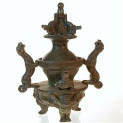 Vintage Chinese Monkey Tiger Dog Clay Censer (ANT-131)
