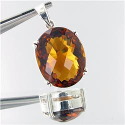 70ctw Silver Pendant Madeira Citrine Appr Est $16k (JEW-2469)