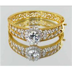 130ctw Lab Diamond 22k Gold Vermeil Bracelet (JEW-2074)