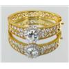 Image 1 : 130ctw Lab Diamond 22k Gold Vermeil Bracelet (JEW-2074)