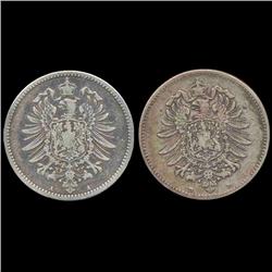 1881A/D Germany 1 Mark Better Grade 2 Pcs (COI-8025)