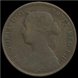 1863 British Victoria Halfpenny XF (COI-7127)