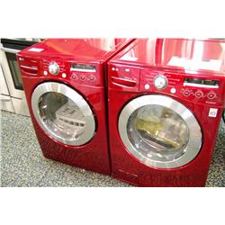 BURGANDY LG WASHER & DRYER SET C/W TRUE STEAM