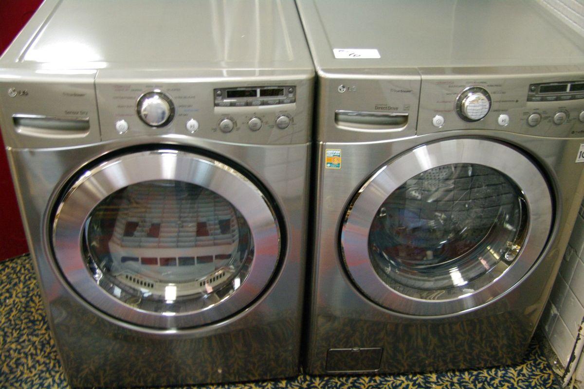 GREY LG WASHER & DRYER SET C/W TRUE STEAM Able Auctions