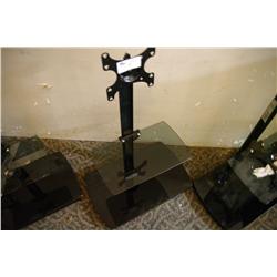SWIVEL MOUNT TV STAND WITH GLASS SHELF