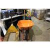 Image 1 : ORANGE WHEELBARROW & BERREL CART