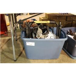 BIN OF SPORTING GOODS & TOOLS