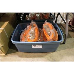 BIN OF LARGE RATCHET TIE DOWN STRAPS
