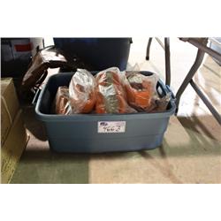 BIN OF LARGE RATCHET TIE DOWN STRAPS