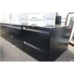 TEKNION BLACK 2 DRAWER LATERAL FILE CABINET