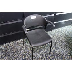 TEKNION BLACK PLASTIC STACKING CHAIR