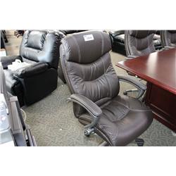 DARK BROWN LEATHER HIGH BACK EXECUTIVE CHAIR