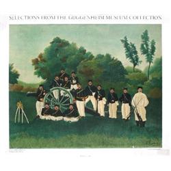 Rousseau Artillery men Lithograph