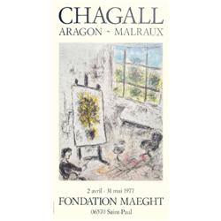 Chagall Aragon, Malraux-1977 Poster