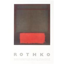 Rothko Greyed Olive, Red on Maroon Poster