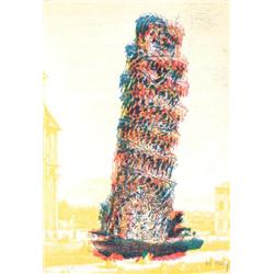 Bury Leaning Tower Lithograph