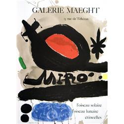 1967 Miro Loiseau Solaire, Lunaire Mourlot Litho