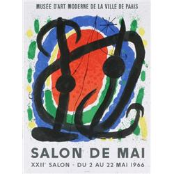 1966 Miro XXII Salon De Mai Mourlot Lithograph