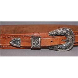 WESTERN STERLING SILVER BUCKEL SET