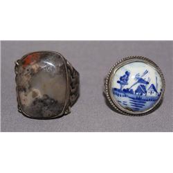 2 NAVAJO STERLING SILVER RINGS