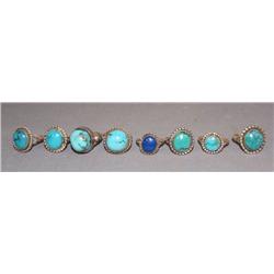 NAVAJO SILVER AND TURQUOISE RINGS
