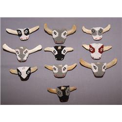 ZUNI BEADED BUFFALO HEADS