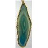 Image 3 : 18KT Gold Plated Green Agate