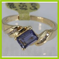 Genuine  1.3 ctw  Twilight  Ring  14KT Yellow Gold  Ring Size  7