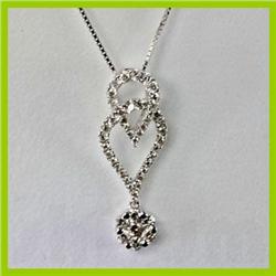Genuine 0.650 ctw Peridot Diamond Pendant 18kt Gold-White