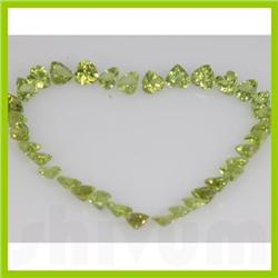 Natural Peridot Heart Cut 6x6mm 36.57ctw @3USD/ct