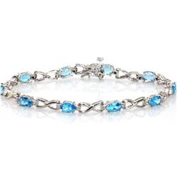 Genuine London Blue Topaz 5.28 ctw Bracelet 10KTGold 