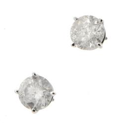 Genuine Diamond Stud Earring 3.00 ctw & Diamond Earring 14KTGold 