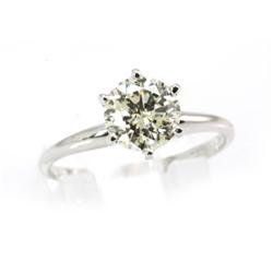 Genuine Solitaire Ring 1.74 ctw & Diamond Ring 14KTGold 6.5