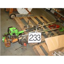 MIXED USED TRIMMERS - 2-GREEN MACHINE, 1-MCCULLOCH, 1-HOMELITE (4X)