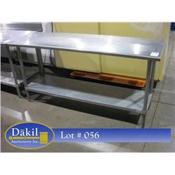 6'X2' S/S TABLE W SHELF