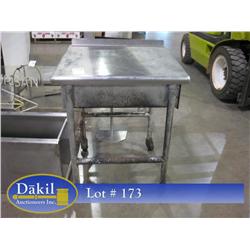 30"X30" S/S TABLE W BACKSPLASH, & DRAWER