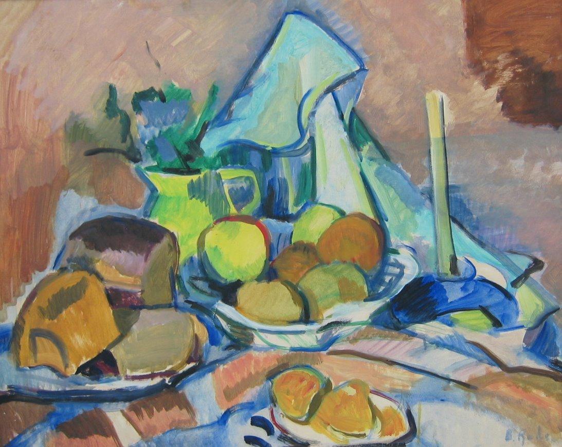 Still Life with Bread, Fruit & Candle - BARBARA (ZOUZOULINE) RODÉ ...
