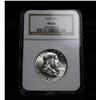 Image 1 : NGC 1954-p Franklin Half Dollar grades Choice Uncirculated ms64